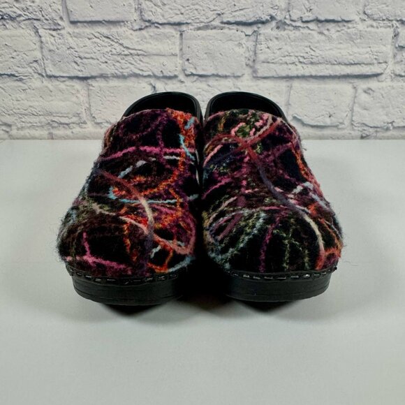 Dansko Scribble Yarn Felt Clogs Artsy Multicolor Slip On Chunky US Size 7.5 - Picture 4 of 8